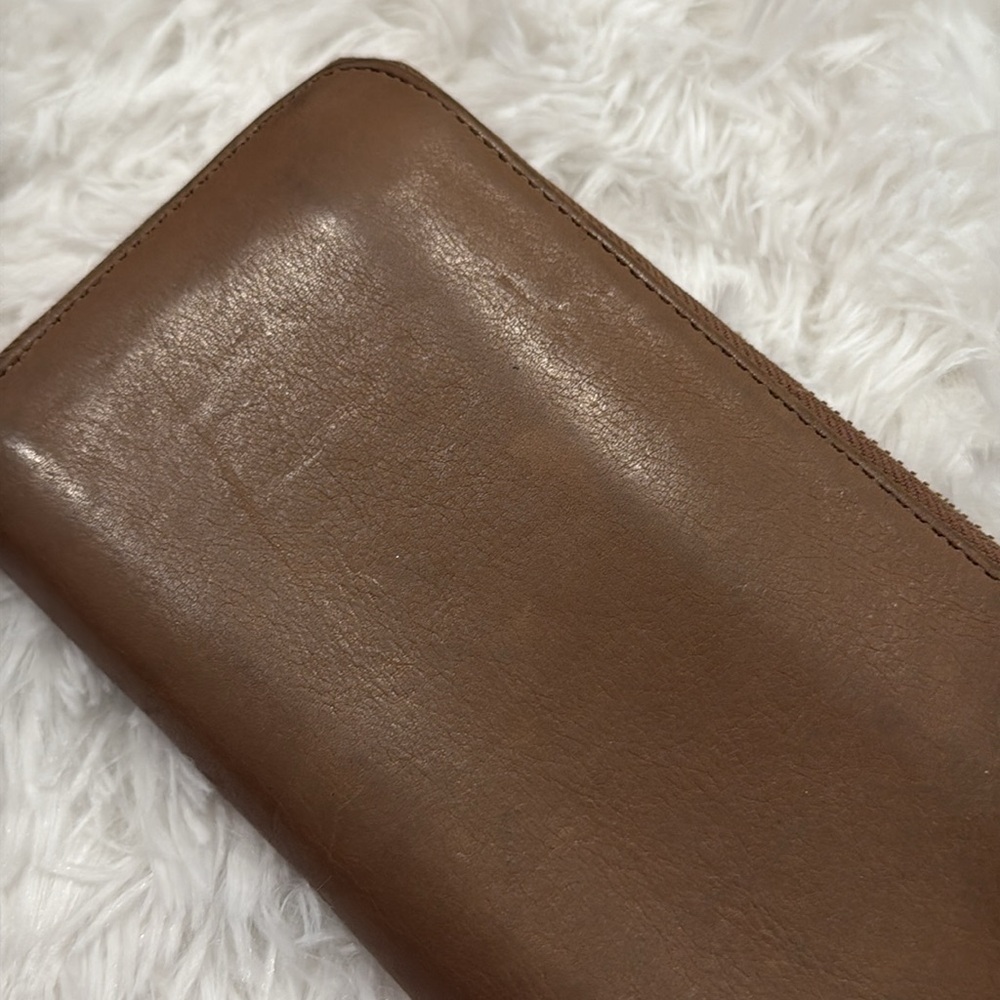 Tory Burch Robinson Taupe Zip-Around Leather Wallet Bow Detail Women’s - Picture 14 of 14